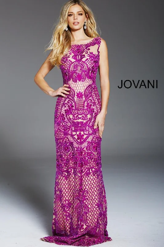 Jovani 48288 Embroidered Long Sheath Gown