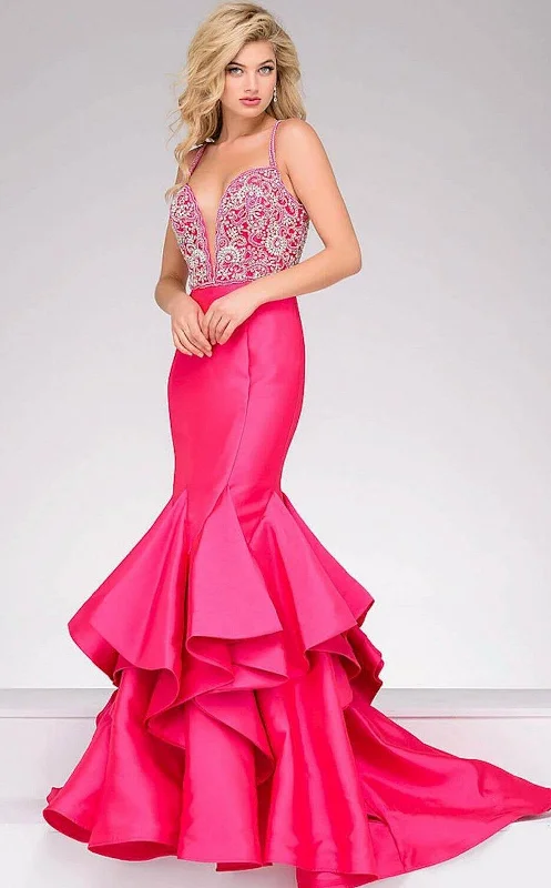 Jovani 32355 Crystal Embellished Long Mermaid Prom Dress