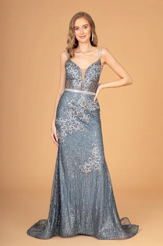 Mermaid Long Prom Dress Jeweled Evening Gown