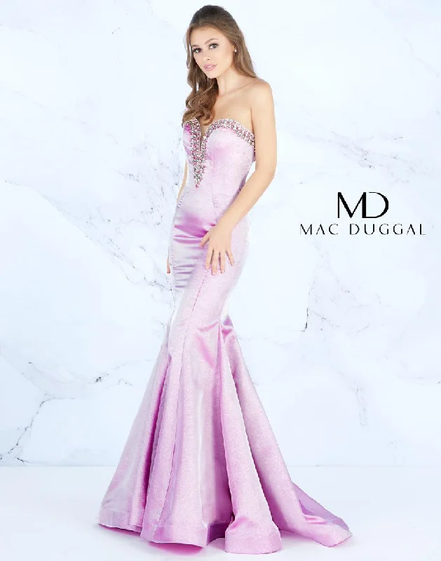 Mac Duggal Strapless Long Mermaid Evening Gown Prom Dress