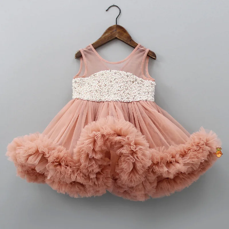 Pre Order: Embellished And Ruffles Detailed Dress