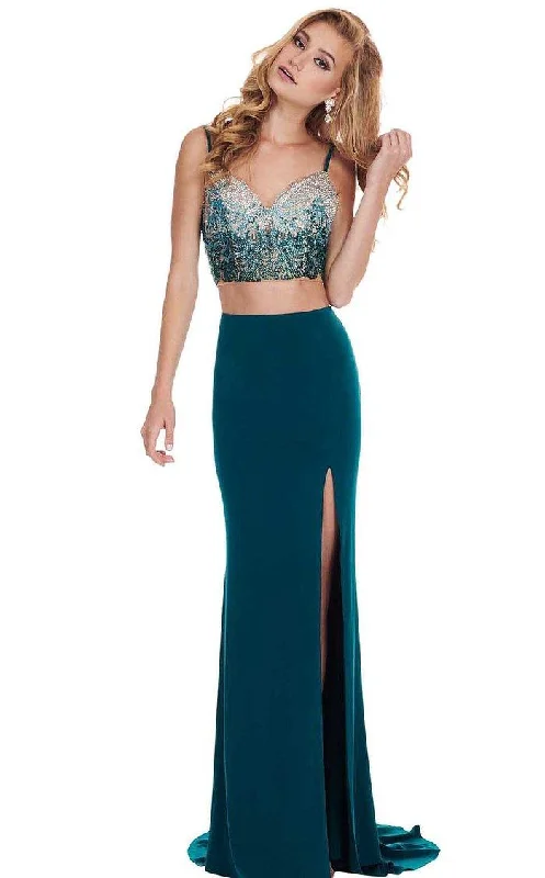 Rachel Allan Prom Long Two Piece Beaded Dress 6599