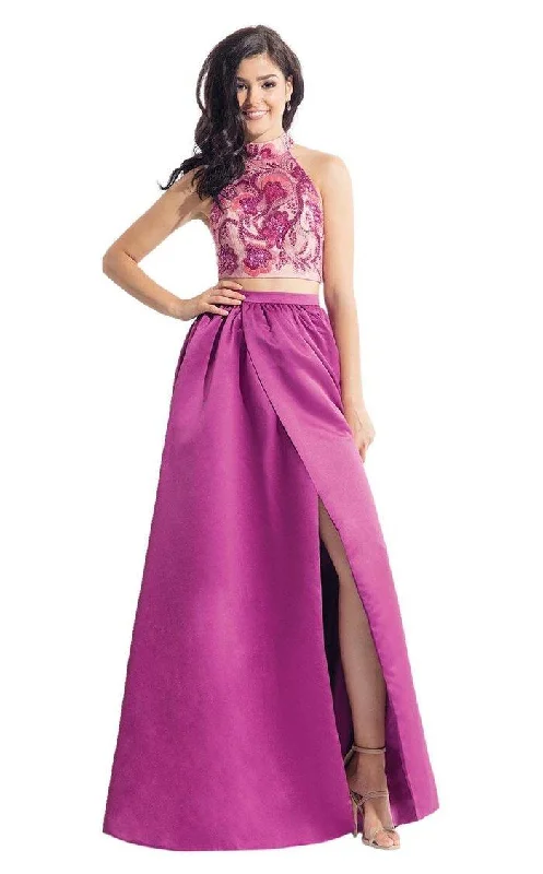 Rachel Allan Prom Long Two Piece Halter Dress 6014