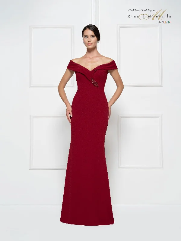 Rina di Montella Off Shoulder Long Dress 2690