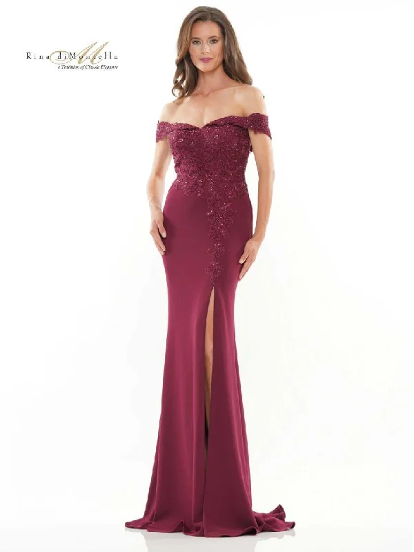 Rina di Montella Long Formal Off Shoulder Gown 2728