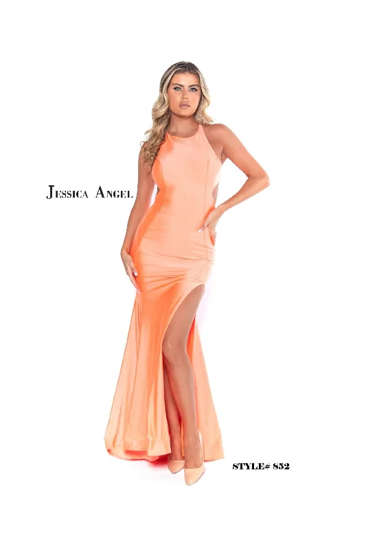 Jessica Angel Long Formal Fitted Halter Dress 852