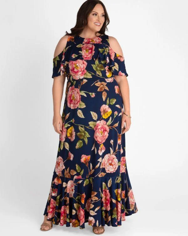 Kiyonna Long Formal A-line Dress