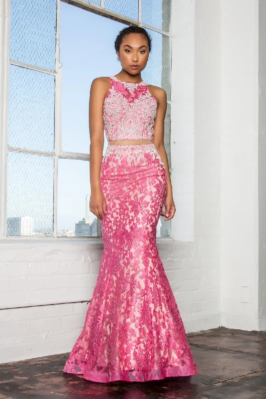 Prom Long Mock Two-Piece Formal Homecoming Dress