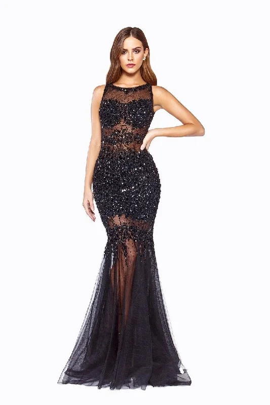 Cinderella Divine JC4199 Long Formal Beaded Evening Prom Dress