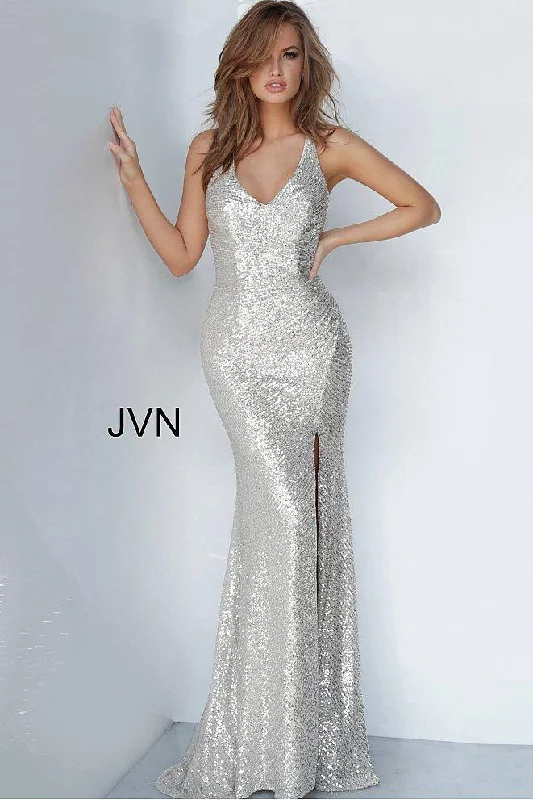 Jovani 4707 Long Formal V Neck Prom Dress