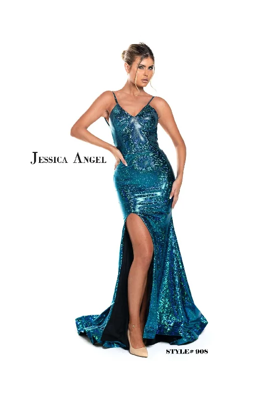 Jessica Angel Spaghetti Strap Formal Long Dress 908