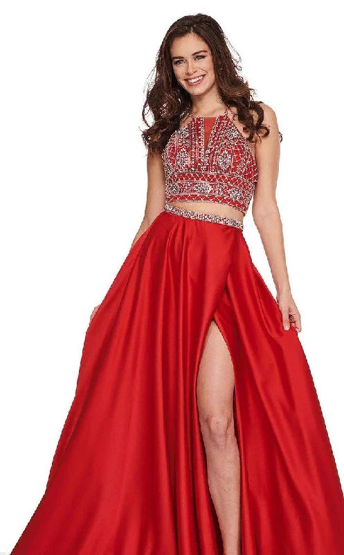 Rachel Allan Prom Long Halter Formal Dress 6497