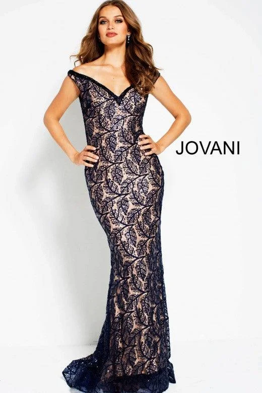 Jovani 55003 Long Formal Off Shoulder Fitted Dress