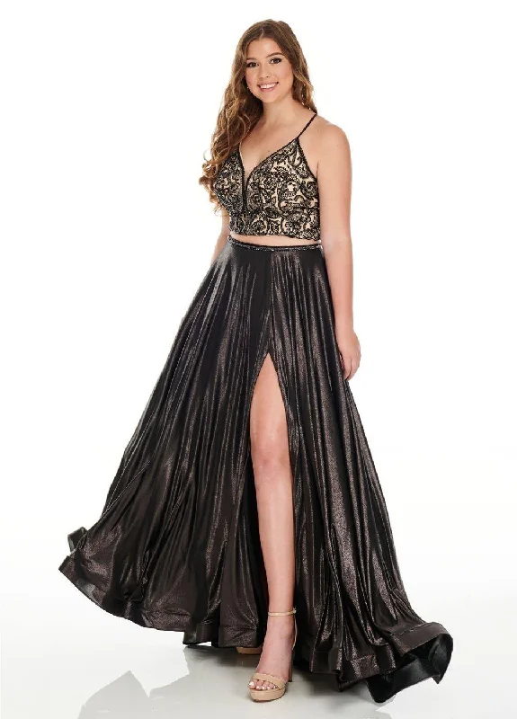 Rachel Allan Two Piece Sexy Prom Long Plus Size Dress