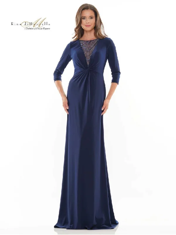 Rina di Montella Long Formal Long Sleeve Dress 2730