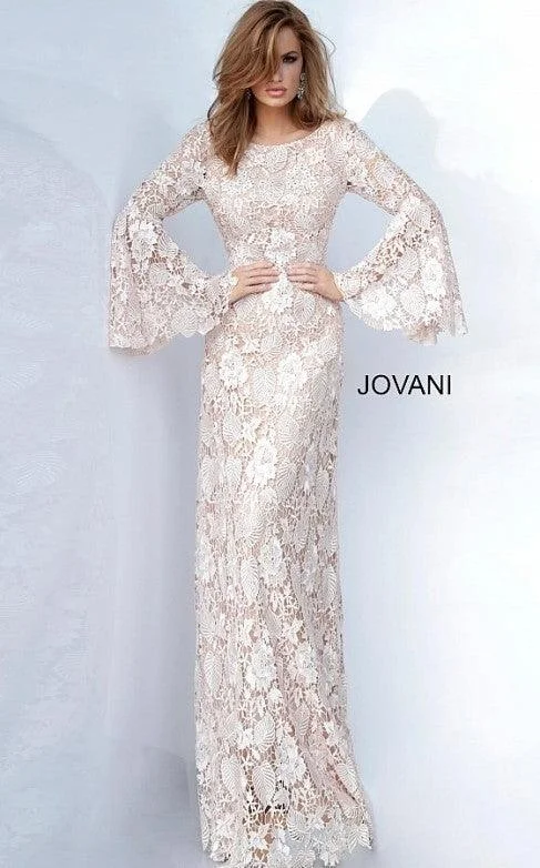 Jovani 02908 Long Sleeve Formal Lace Dress