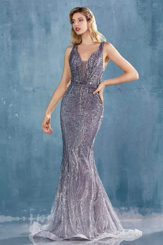 Andrea & Leo CDA0915 Sparkling Long Beaded Formal Dress