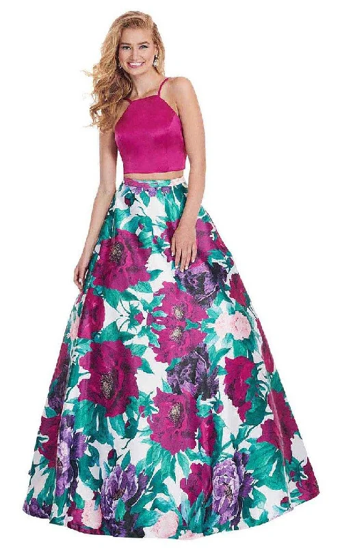 Rachel Allan Prom Long Two Piece Halter Dress 6438