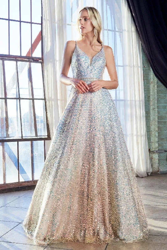 Cinderella Divine CW148 Sequin Long Prom Dress