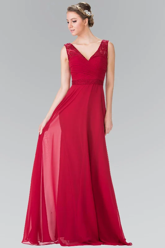 V-Neck Chiffon Long Formal Dress