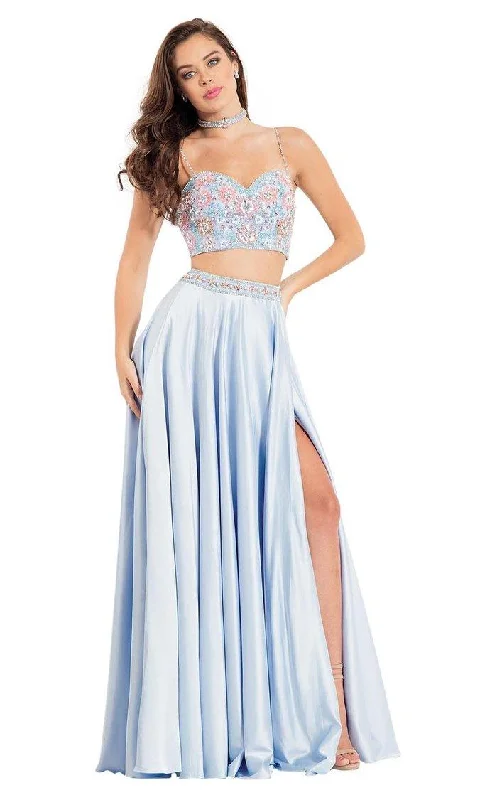 Rachel Allan Long Two Piece Beaded Prom Dress 6083