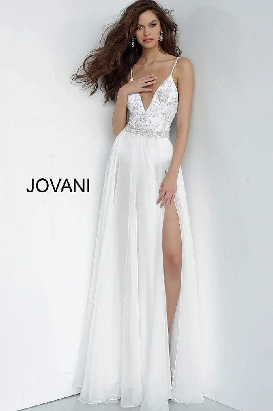 Jovani 3308 Spaghetti Strap Long Wedding Gown