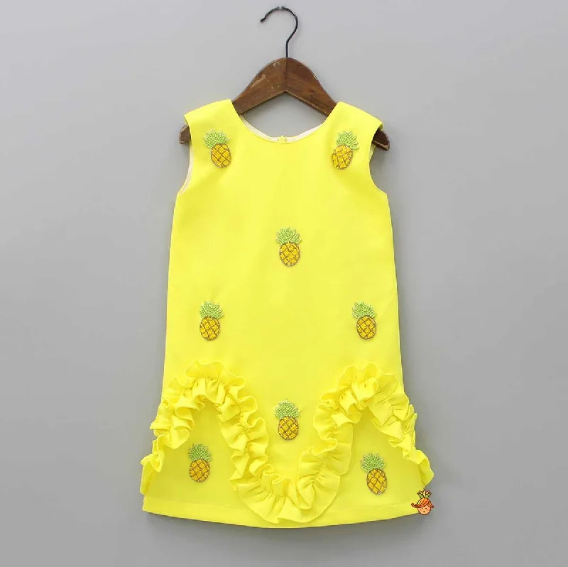 Pre Order: Cute Pineapple Embroidered Dress