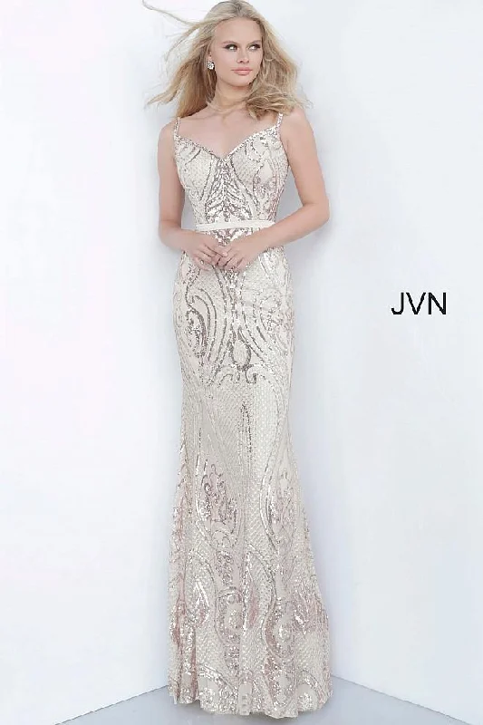 Jovani 66960 Long Spaghetti Straps Dress