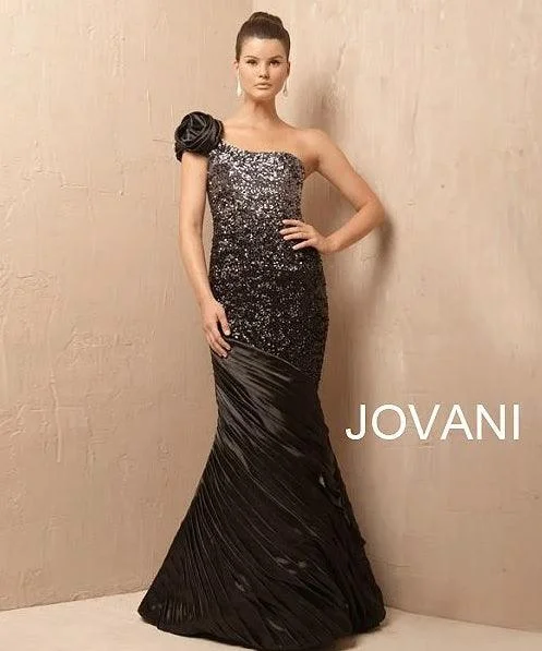 Jovani 1526 One Shoulder Mermaid Style Long Gown