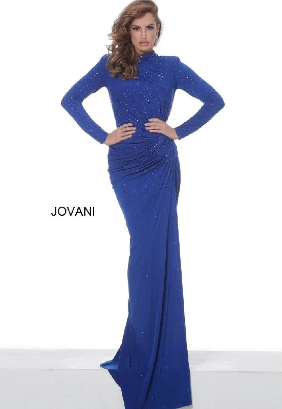 Jovani 02566 High Neck Long Formal Prom Dress