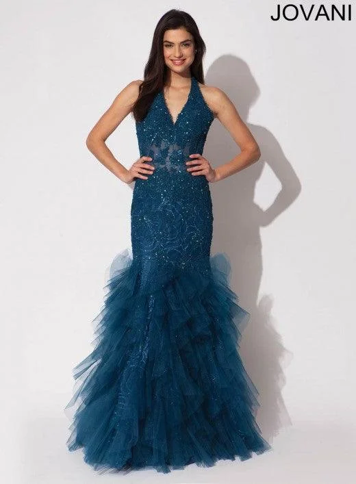 Jovani 79095 Prom Long Beaded Halter Formal Dress