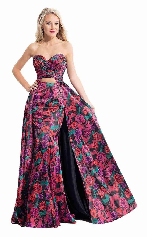 Rachel Allan Long Two Piece Floral Prom Dress 6073