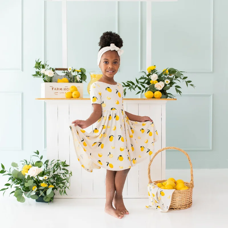 Twirl Dress in Lemon