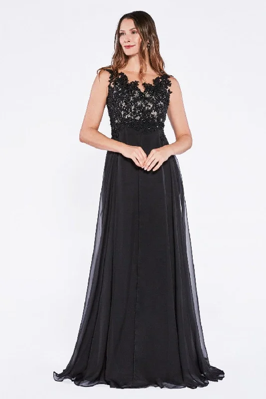 Cinderella Divine JC931 Long Sleeveless Formal Dress Prom Gown