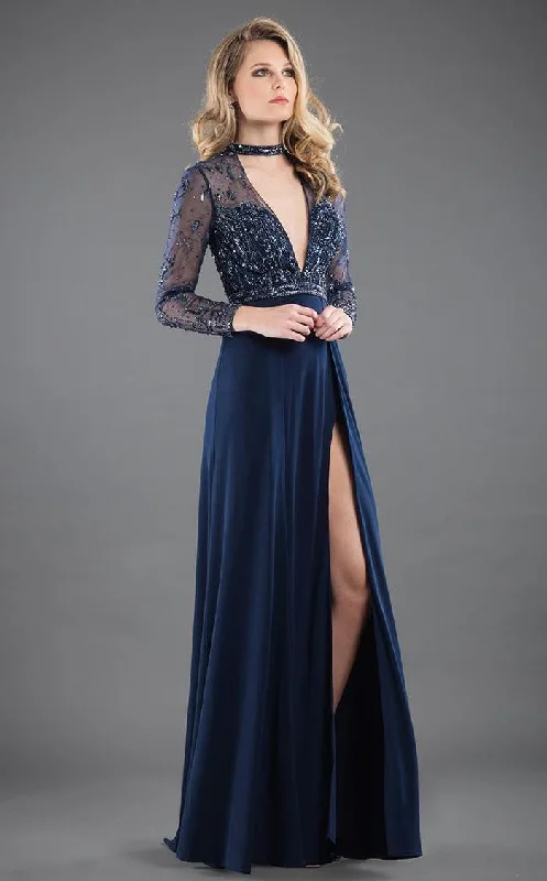 Rachel Allan Long Sleeve Formal Fitted Dress 8285