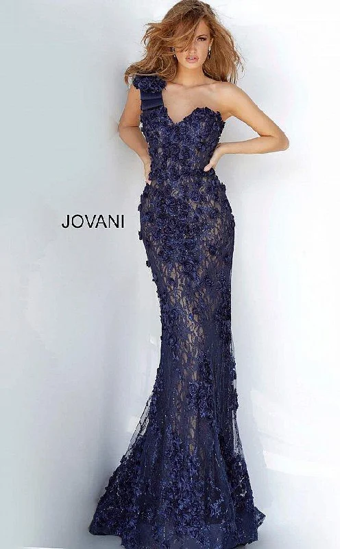 Jovani 3375 One Shoulder Long Formal Gown