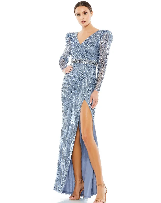 Mac Duggal 93549 Long Puff Sleeve Formal Dress