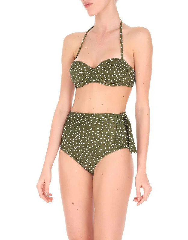 MILLE PUNTI BANDEAU AND HOT PANTS BIKINI IN GREEN