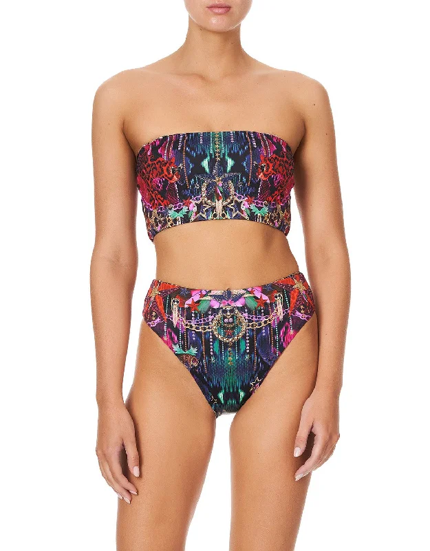 Reversible Wide Bandeau Bikini Top, Rocket Woman