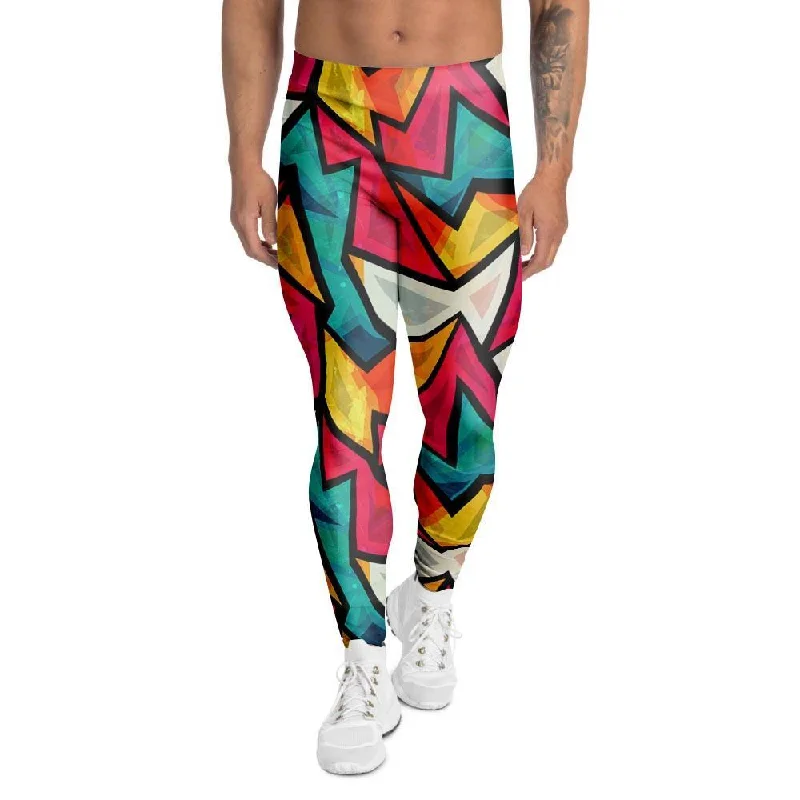 Abstract Geometric Colorful Men's Leggings