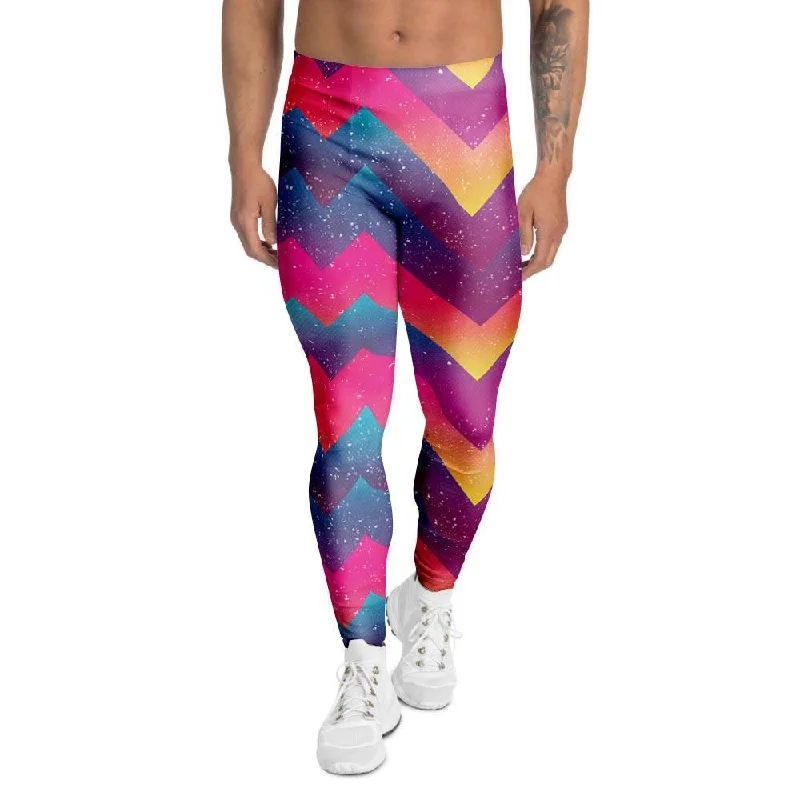 Abstract Geometric Grunge Men's Leggings