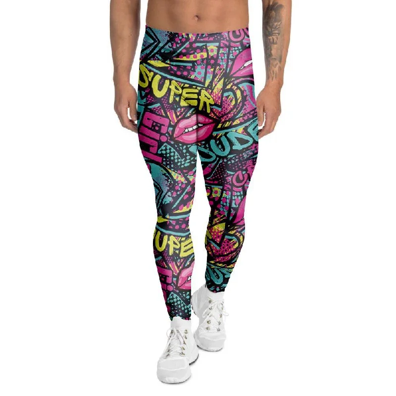 Abstract Graffiti Hiphop Lip Men's Leggings