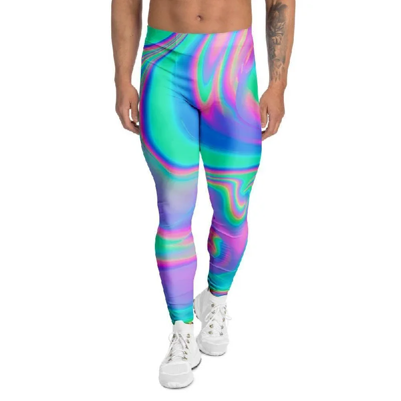 Abstract Pastel Holographic Men's Leggings