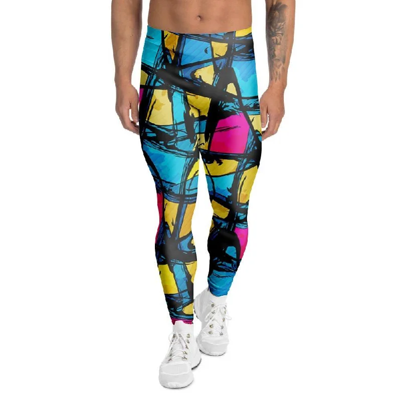 Abstract Psychedelic Graffiti Men's Leggings