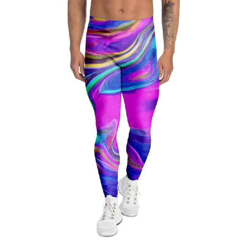 Abstract Purple Men's Leggings