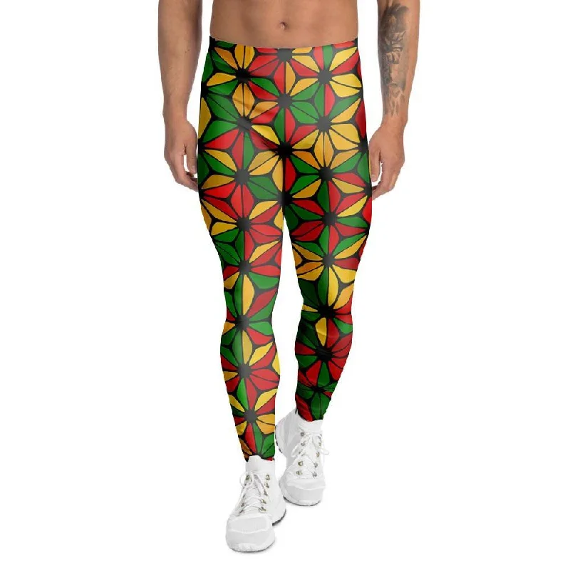 Abstract Reggae Rasta Men's Leggings