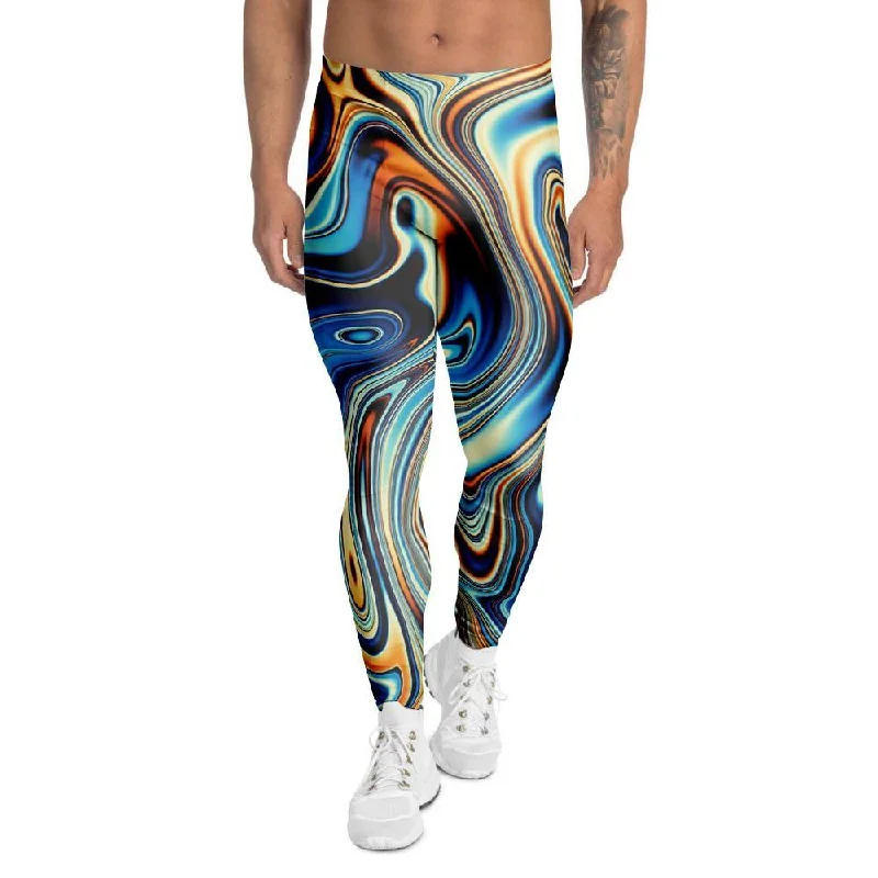 Abstract Wavy Psychedelic Men's Leggings