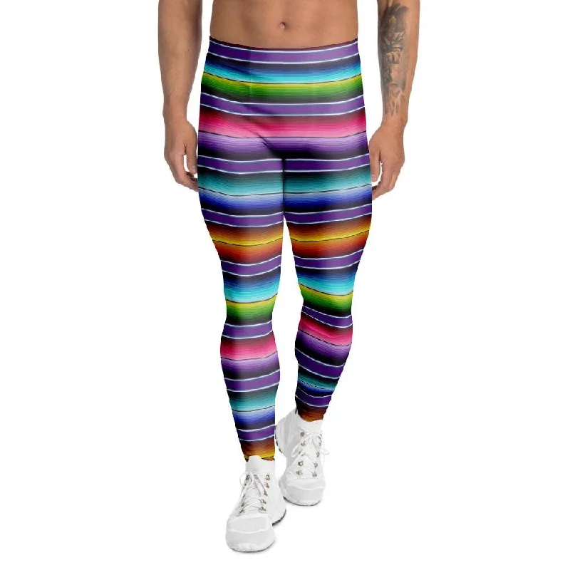 Baja Serape Print Men's Leggings