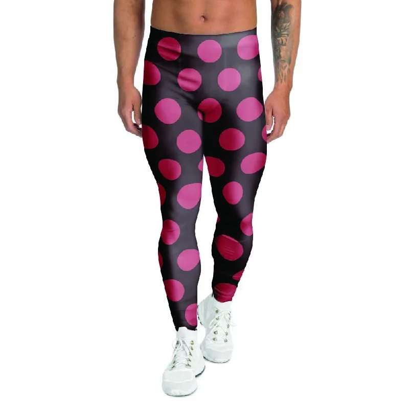 Black And Red Polka Dot Men's Leggings