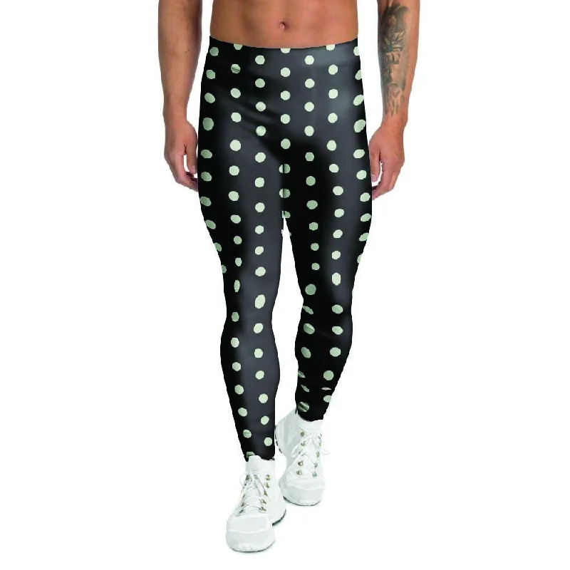 Black And White Polka Dot Men's Leggings